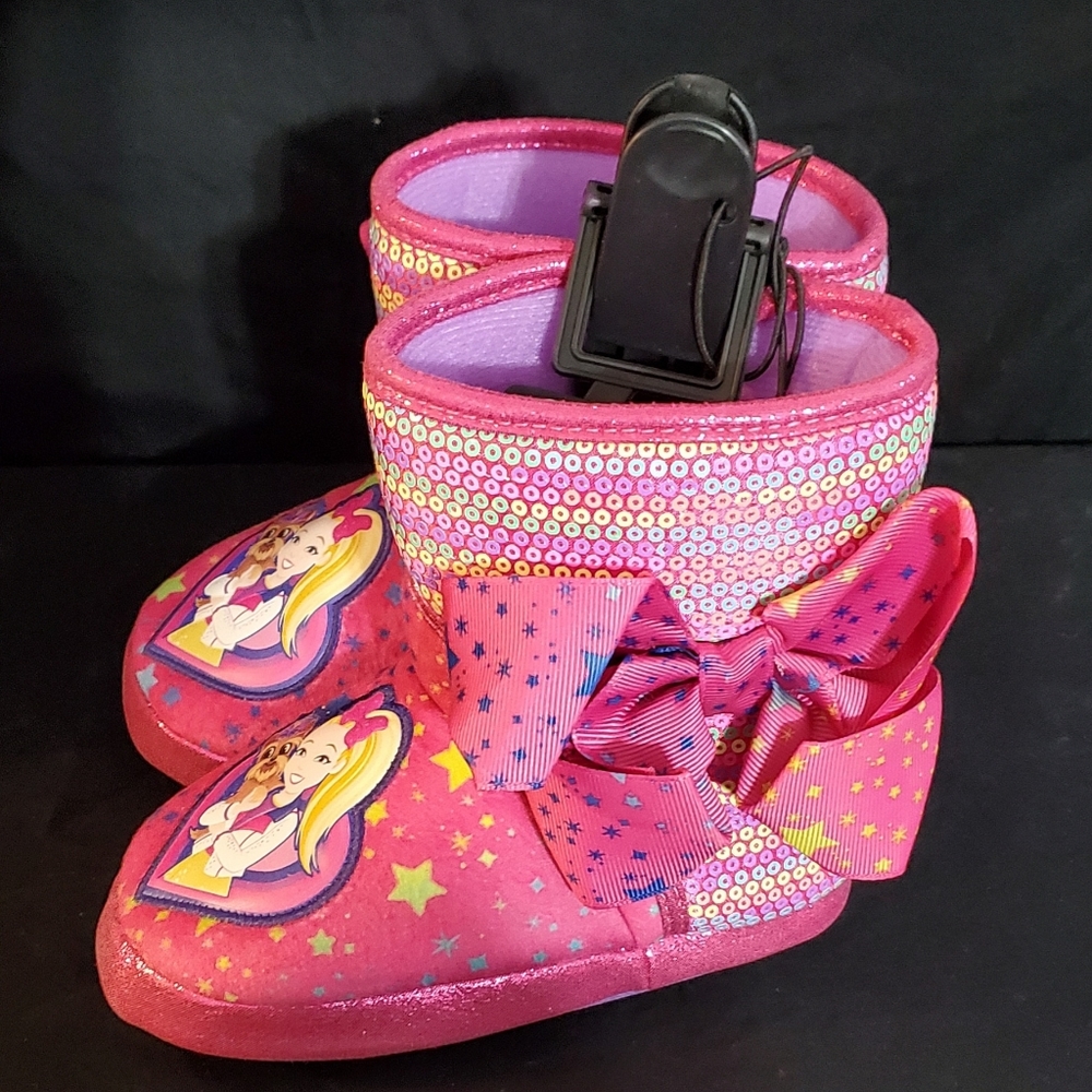 NWT! Jojo Siwa Baby/Toddler Girl's RAINBOW Bootie Slippers - Picture 4 of 5